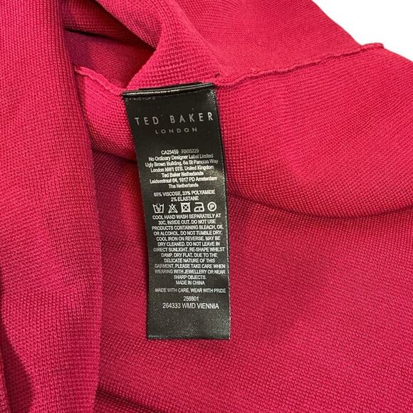 Ted Baker Vienna Sweetheart Neckline Flare Dress Dark Pink Medium Knee Length - Picture 10 of 16